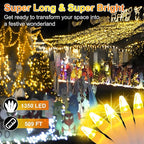509FT Christmas Lights Outdoor 1350 LED Christmas Tree Decorations Lights with 8 Modes & Timer Memory, Plug In Clear Wire Waterproof LED Xmas Lights for Yard Trees Wedding Party Holiday (Warm White)