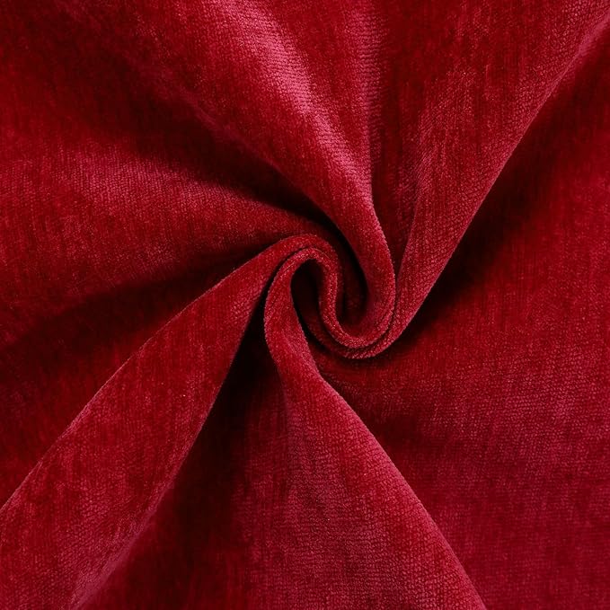 Jeneoo Bright Red Decorative Throw Pillow Covers Soft Chenille Comfy Lumbar Couch Cushion Cover Decor (Set of 2, 12 x 20 Inches)