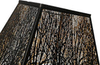 Large Metal Lampshade New Pyramid Shape Design 8'' Top 14'' Bottom 11'' Height ALUCSET Square Bell Shade Lamp Shade Forest Design Black and Gold fits for Table Lamps and Floor Lamps