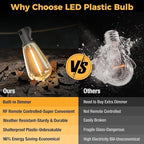 litogo LED Outdoor String Lights with Remote, 232ft (116x2) Waterproof Patio Lights with Shatterproof ST38 Edison Bulbs, Dimmable Outside Hanging Light for Porch, Garden, Party, Bistro, Gazebos