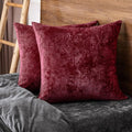 PHF Truly Velvet Throw Pillow Covers, 24"x24", No Insert, 2 Pack Color Gradient Cushion Covers, Ultra Soft Cozy Square Covers Shell for Home Decorative, No Shedding, No Pilling, Wine Red