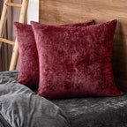 PHF Truly Velvet Throw Pillow Covers, 24"x24", No Insert, 2 Pack Color Gradient Cushion Covers, Ultra Soft Cozy Square Covers Shell for Home Decorative, No Shedding, No Pilling, Wine Red