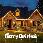 Minetom C9 Clear Christmas String Lights, 100FT 100 Bulbs Bright & Warm Outdoor Christmas Lights, Long Life C9 String Lights for Tree Patio Gazebo Wreath, Green Wire