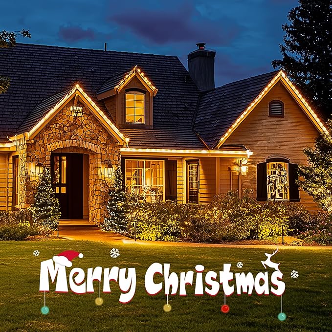 Minetom C9 Clear Christmas String Lights, 100FT 100 Bulbs Bright & Warm Outdoor Christmas Lights, Long Life C9 String Lights for Tree Patio Gazebo Wreath, Green Wire