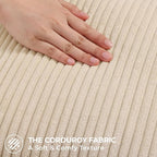 Mecatny Corduroy Decorative Throw Pillow Covers 20x20 Set of 2 for Sofa Living Room, Soft Neutral Boho Couch Pillow Covers for Home Decor, Beige