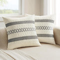 MIULEE Set of 2 Gray Boho Decorative Pillow Covers 20x20 Inch Farmhouse Rustic Couch Throw Pillows Modern Spring Cotton Cushion Covers Retro Cute Macrame Woven Home Decor for Bed Sofa Chair