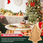 Christmas Wooden Appetizer Tray Christmas Tree Shaped Wooden Serving Platter Sushi Serving Tray Wood Charcuterie Board Tray Snack Dessert Candy Dish Plate for Christmas Home Kitchen,15x11x0.59 Inch