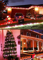 Brightown Outdoor ‎Solar Christmas Lights, 39FT 200LED Solar Rope Light Waterproof Outdoor Christmas Decorations for Party Garden Yard Home Xmas Halloween Holiday Tree Decoration Light, Candy Color
