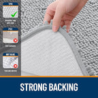 OLANLY Toilet Rugs U-Shaped 20x20, Extra Soft Absorbent Chenille Contour Bathroom Rugs for Toilet, Dry Quickly, Machine Washable, Non-Slip Bath Mat, Light Grey