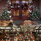 Red and White Solar Christmas String Lights, 2-Pack Total 100 LED 64FT Crystal Globe Solar Lights Outdoor Waterproof, Christmas Decorations with 8 Lighting Modes for Xmas Tree Wedding Patio Party
