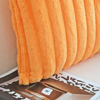 JOJUSIS Pack of 2 Faux Fur Plush Decorative Throw Pillow Covers Couch Cushion Case Soft Pillowcases (Orange, 24 x 24-Inch)