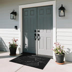 Yimobra Large Door Mat 47x32, All-Weather Waterproof Art Line Outdoor Mats for Front Door, Heavy Duty Non-Slip Welcome Matt for Garage Patio Proch Entryway Indoor, Black