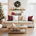 MIULEE Christmas Decorative Pillow Covers Set of 2 Faux Fur Throw Pillows with Embroidered Christmas Tree 18x18 Inch White Gold Winter Couch Covers for Festival Sofa Bedroom Living Room Home Decor