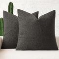 MIULEE 20x20 Inch Decorative Pillow Covers for Couch Bed Set of 2 Textured Boucle Neutral Winter Throw Pillows Dark Coffee Accent Solid Cushion Pillowcases Sofa Livingroom Home Decor