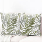 Decorative Throw Pillow Covers Set of 2 Olive Green Leaves Pillow Covers 20x20 inch Soft Short Plush Square Floral Throw Pillows,Farmhouse Outdoor Pillow Covers for Couch Bed Living Room