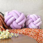 Knot Ball Pillow, Round Decorative Throw Pillows Cushion, 8 Inch Lilac Soft Plush Knotted Pillows Pillow, Modern Home Throw Knot Decorative Cushion