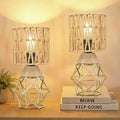 Hamilyeah Boho Table Lamps Set of 2, Small Desk Lamp with Woven Shade, Modern Farmhouse Bedside Lamp for Bedroom, Industrial Table Lamp for Living Room, Decorative Desk Lamp for Office or Nightstand