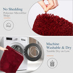 Walensee Large Bathroom Rug (24 x 40, Red) Extra Soft and Absorbent Shaggy Bath Mat Machine Washable Microfiber Non Slip Luxury Floor Mat