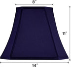GO&SO Square Lamp Shade Blue Cut Corner Octagonal Lampshade Replacement, 8x14x11 Inch for Medium Table Lamps and Floor Lamp,Natural Faux Silk Modern Handcrafted, Easy Assembly Required (Single)
