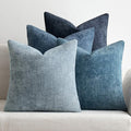 MIULEE Pack of 4 Couch Throw Pillow Covers 20x20 Inch Neutral Blue Soft Decorative Chenille Pillow Covers Farmhouse Accent Cushion Covers for Boho Western Home Coastal Decor Sofa Bedroom Living Room