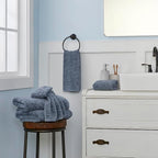 SKL Home CloudSoft Cotton Luxury 4 Pc Bath Towel Set, Smoke Blue