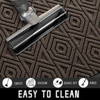 Yimobra Door Mat, Outdoor Indoor Entrance Welcome Mat, Heavy Entry Front Door Mat, Stain & Fade Resistant, Low Profile, Sturdy Rubber, Easy Clean Patio Floor Mat, Waterproof, 36 x 24, Brown