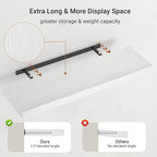 Vivelove 10 inch Deep Wall Shelves 36 inche Long, 1.8 Thick Single Floating Shelf Wall Mounted, Heavy Duty 70 lbs Shelves for Bedroom, Books, Living Room, Kitchen, Office Modern Farmhouse Decor, White