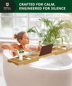 ROYAL CRAFT WOOD Bathtub Tray Caddy for Tub, Bamboo Bath Shelf, Premium Foldable Wood Bath Table, Expandable Bathtub & Bathroom Accessories, New Home Gifts for Mom, Housewarming, Anniversary, Wedding