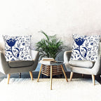 Decorative Throw Pillow Covers Set of 2 Blue Pillow Covers 18x18 inch Short Plush Couch Pillow Cases Floral Throw Pillows,Farmhouse Outdoor Pillow Covers for Sofa Living Room Cushion Covers