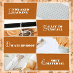 Newwiee 7 Pcs Fall Pumpkin Shower Curtain Sets Vintage Pumpkin Bathroom Set Thanksgiving Bathroom Curtain Shower Set Include Towels Non Slip Rugs Toilet Lid Cover Bath Mat(Autumn Pumpkins Flowers)