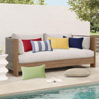 Decorative Outdoor Water Repellent Throw Pillows with Inserts, Set of 4, 20" x12" Pillows for Patio, Backyard, Bed, Couch, and Patio Furniture, Red
