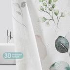 QiyI 72x72 White Floral Shower Curtain, 3D Embossed Butterflies, Waterproof Fabric, Set with Hooks