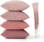 MIULEE Aesthetic Pink Home Decor Pillow Covers 18x18 Inch Set of 4 Romantic Sweet Soft Throw Pillows Coquette Room Decor Corduroy Couch Pillowcases for Sofa Livingroom Bed