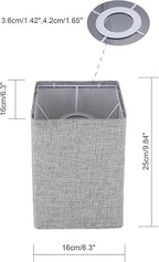 Square Lampshades Set of 2, Linen Lampshades L6.3"x W6.3" x H9.84" High, Easy Assembly Replacement Fabric Shades for Table Lamps Floor Lamps, Gray Color Shade
