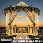 suddus 900 LED Christmas String Lights Outdoor, 9.8x29.5ft Curtain Lights Plug in with Remote,Wall Hanging Lights for Christmas,Dorm,Wall,Window,Wedding,Party,Birthday Decor,Warm White