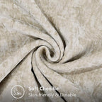 decorUhome Chenille Soft Throw Pillow Covers 22x22 Set of 2, Farmhouse Velvet Neutral Decorative Euro Pillow Covers with Stitched Edge for Couch Sofa Bed Home Decor, Beige