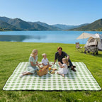 TigeJoy Extra Large Picnic Blanket Waterproof Foldable 80''x80'', Outdoor Picnic Mat Beach Blanket Sandproof for Park, Grass, Travel, Hiking, Camping Essentials, Gingham Picnic Blanket