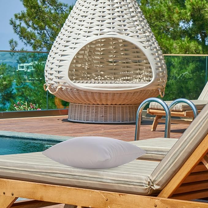 JMGBird Outdoor Pillows Set of 2 Outdoor Throw Pillows Waterproof with Insert 18×18 Inch Outdoor Pillow for Patio Furniture