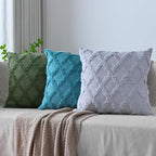 Set of 2 Soft Moroccan Throw Pillow Covers 18x18 Inch Plush Boho Decorative Pillow Cover Accent Cushion Case for Couch Sofa Bed, Teal