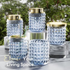 Bathroom Set Blue Bathroom Accessories Glass bathroom Accessories Navy Blue Bathroom Accessory Diamond Soap Dispenser and Toothbrush Holder Set for Bathroom Decor