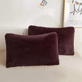 XeGe Faux Fur Throw Pillow Cases, Plush Shaggy Ultra Soft Pillow Covers, Fluffy Crystal Velvet Decorative Pillowcases, Furry Fuzzy Pillow Shams Zipper Closure, Set of 2 (Standard, Burgundy)