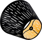 GO&SO Set of 2 Small Black Drum Lamp Shades, 5" Top x 9" Bottom x 6.4" High (Spider), Laser Etching Fabric Lamp Shades for Table, Floor, Wall Lamps -No Assembly Required, Modern Replacement Lampshades
