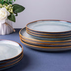 AmorArc Ceramic Plates Set of 6, 8.5 Inch Handmade Reactive Glaze Stoneware Plates set for Dessert, Salad, Appetizer, Small Dinner dishes, Microwave & Dishwasher Safe, Scratch Resistant