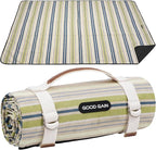 G GOOD GAIN Waterproof Picnic Blanket Portable with Carry Strap for Beach Mat or Family Outdoor Camping Party（Chartreuse）