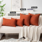 MIULEE Fall Pack of 2 Rust Throw Pillow Covers 16x16 Inch Soft Chenille Pillow Covers for Sofa Living Room Couch Solid Dyed Cases