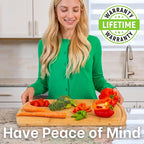 Greener Chef 20 Inch Bamboo Cutting Board Featuring Super-Sized Glue-Free Surface™ – Heavy Duty Butcher Block for Safe Meal Prep, Chopping & Carving with Lifetime Replacements