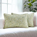 HAUSSY Creen Throw Pillow Covers 12x20 Set of 2 Chenille Tweed Textured Decorative Couch Lumbar Pillow Covers Neutral Modern Pillow Cases for Sofa Bed Living Room Decor
