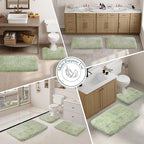 Walensee Large Bathroom Rug (24 x 60, Pale Green) Extra Soft and Absorbent Shaggy Bath Mat Machine Washable Microfiber Non Slip Luxury Floor Mat