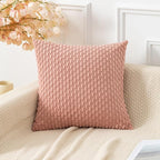 Kevin Textile Throw Pillow Covers Soft Corduroy Decorative Set of 2 Valentines Day Boho Striped Pillow Covers Pillowcases Farmhouse Home Decor for Couch Bed Sofa Living Room 20x20 Inch Baby Pink