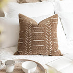 BlissBlush Fall Brown Decorative Throw Pillow Covers 22X22, Set of 2, Boho Farmhouse Cushion Cover, Cozy Soft Accent Pillowcase for Couch Sofa Bed Living Room Home Décor